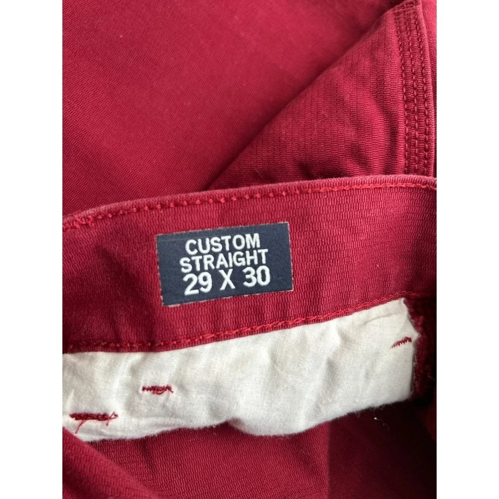 Tommy Hilfiger Men Custom Straight Red Cotton Jeans Size 29x30 Preppy Classic